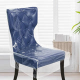 Elastic PVC Dining Chair Cushion Cover Universal Seat Protector with Backrest - Extra Image