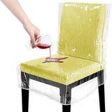Elastic PVC Dining Chair Cushion Cover Universal Seat Protector with Backrest - Extra Image