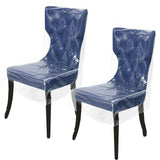 Elastic PVC Dining Chair Cushion Cover Universal Seat Protector with Backrest - Extra Image