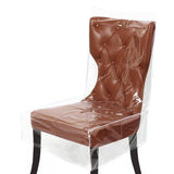 Elastic PVC Dining Chair Cushion Cover Universal Seat Protector with Backrest - Front View