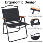 Portable Outdoor Folding Chair Light Aluminum Alloy Stool for Camping Picnic - Khaki
