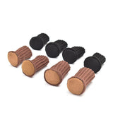 24Pcs Knitted Table Chair Leg Socks Sleeve Floor Protector Furniture Feet Covers - Brown - Front View