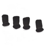 24Pcs Knitted Table Chair Leg Socks Sleeve Floor Protector Furniture Feet Covers - Brown - Rear View
