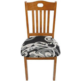 Stretch Dining Chair Seat Covers Removable Seat Cushion Slipcovers Protector - A - Side View
