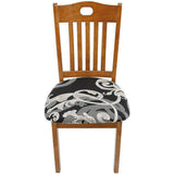 Stretch Dining Chair Seat Covers Removable Seat Cushion Slipcovers Protector - B