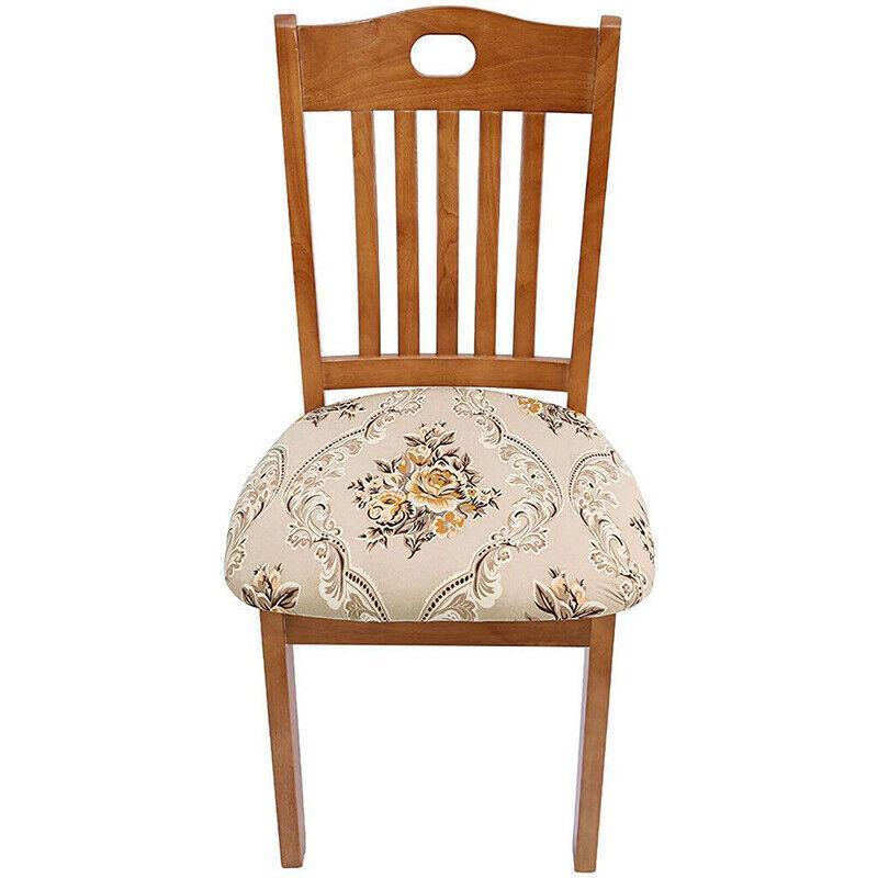 Stretch Dining Chair Seat Covers Removable Seat Cushion Slipcovers Protector - B