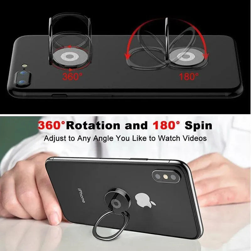 Iring Phone Ring Finger Holder Stand Mobile Grip with Mount Hook for iPhone and iPad - Black