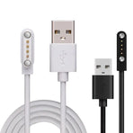 Universal Smart Watch Bracelet Charging Cable 4-Pin 2.54 Snap-on Charger Cords - Black