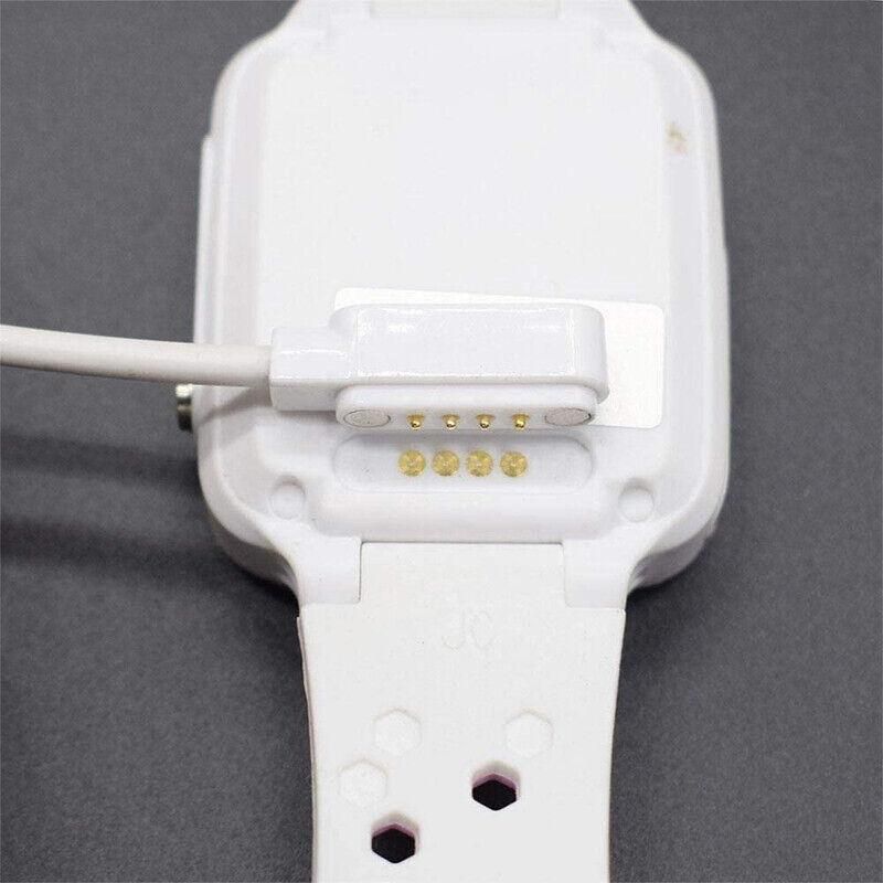 Universal Smart Watch Bracelet Charging Cable 4-Pin 2.54 Snap-on Charger Cords - Black