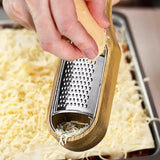 Premium Stainless Steel Cheese Grater with Acacia Wood Handle Scraper Planer - Extra Image