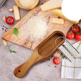 Premium Stainless Steel Cheese Grater with Acacia Wood Handle Scraper Planer - Extra Image