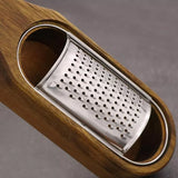 Premium Stainless Steel Cheese Grater with Acacia Wood Handle Scraper Planer - Extra Image