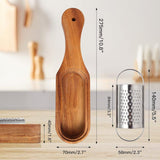 Premium Stainless Steel Cheese Grater with Acacia Wood Handle Scraper Planer - Side View