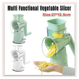 Multifunctional Vegetable Cutter Drum Slicer Kitchen Hand Cranked Grater Tool - White - Front View