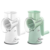 Multifunctional Vegetable Cutter Drum Slicer Kitchen Hand Cranked Grater Tool - White - Side View