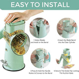 Multifunctional Vegetable Cutter Drum Slicer Kitchen Hand Cranked Grater Tool - White - Rear View