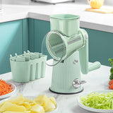 Multifunctional Vegetable Cutter Drum Slicer Kitchen Hand Cranked Grater Tool - White - Extra Image