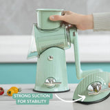 Multifunctional Vegetable Cutter Drum Slicer Kitchen Hand Cranked Grater Tool - White - Extra Image