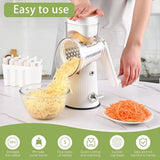 Multifunctional Vegetable Cutter Drum Slicer Kitchen Hand Cranked Grater Tool - White - Extra Image