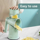 Multifunctional Vegetable Cutter Drum Slicer Kitchen Hand Cranked Grater Tool - White - Extra Image