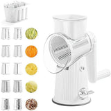 Multifunctional Vegetable Cutter Drum Slicer Kitchen Hand Cranked Grater Tool - White - Extra Image