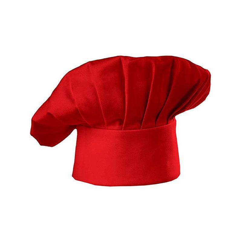 Adjustable Chef Cap with Elastic Band for Kitchen Cooking Baking Catering Use - White