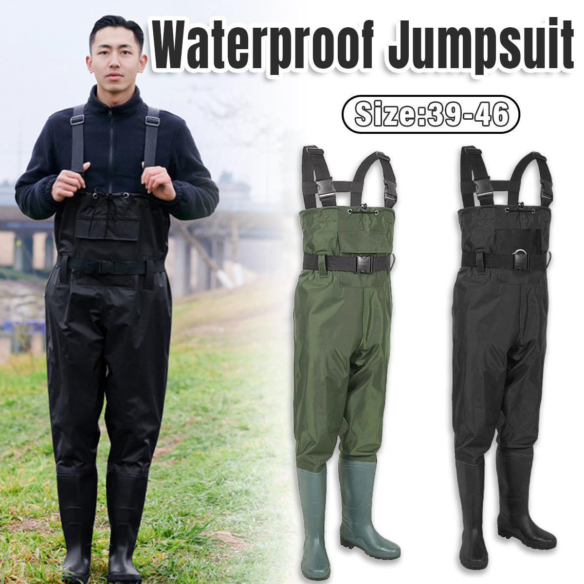 Waterproof Ultra Light Breathable Wading Pants Nylon Half Length Gear - Army green-41