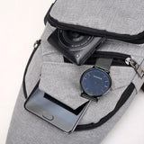 Durable Mens Chest Bag Shoulder Backpack Man Sling Cross Body Satchel Travel Bag - Black - 45-Degree Angle