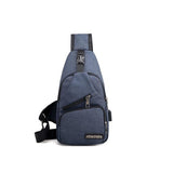 Durable Mens Chest Bag Shoulder Backpack Man Sling Cross Body Satchel Travel Bag - Grey - Low Angle