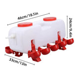 10L Chicken Poultry Automatic Drinking Tank Drinker Feeding Pot Water Dispenser - Side View