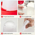 Chicken Feeder Waterer Set Poultry Kettle With Feed Bucket Farm Coop Feeding Use - Red