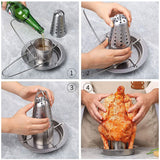 Stainless Steel Chicken Grill Outdoor BBQ Roaster Rack Portable Multi Functional - 45-Degree Angle