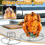 1-Piece Round Chicken Roasting Rack with Centre Can Holder