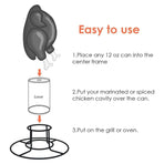 1-Piece Round Chicken Roasting Rack with Centre Can Holder
