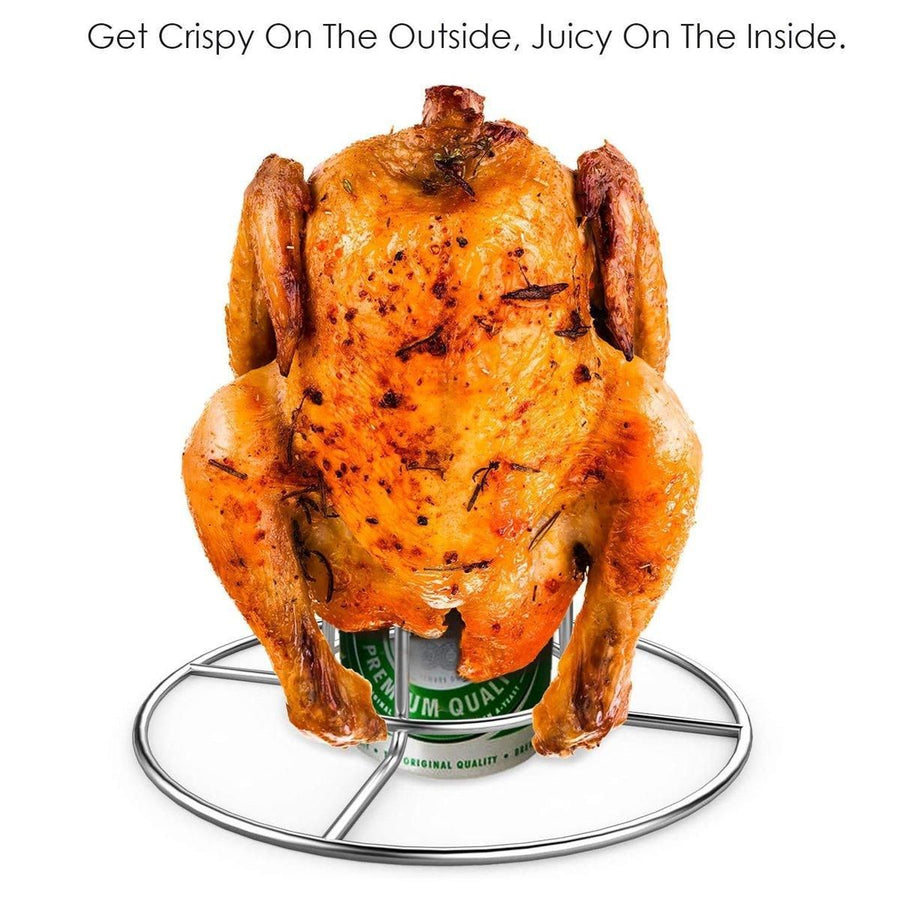 1-Piece Round Chicken Roasting Rack with Centre Can Holder