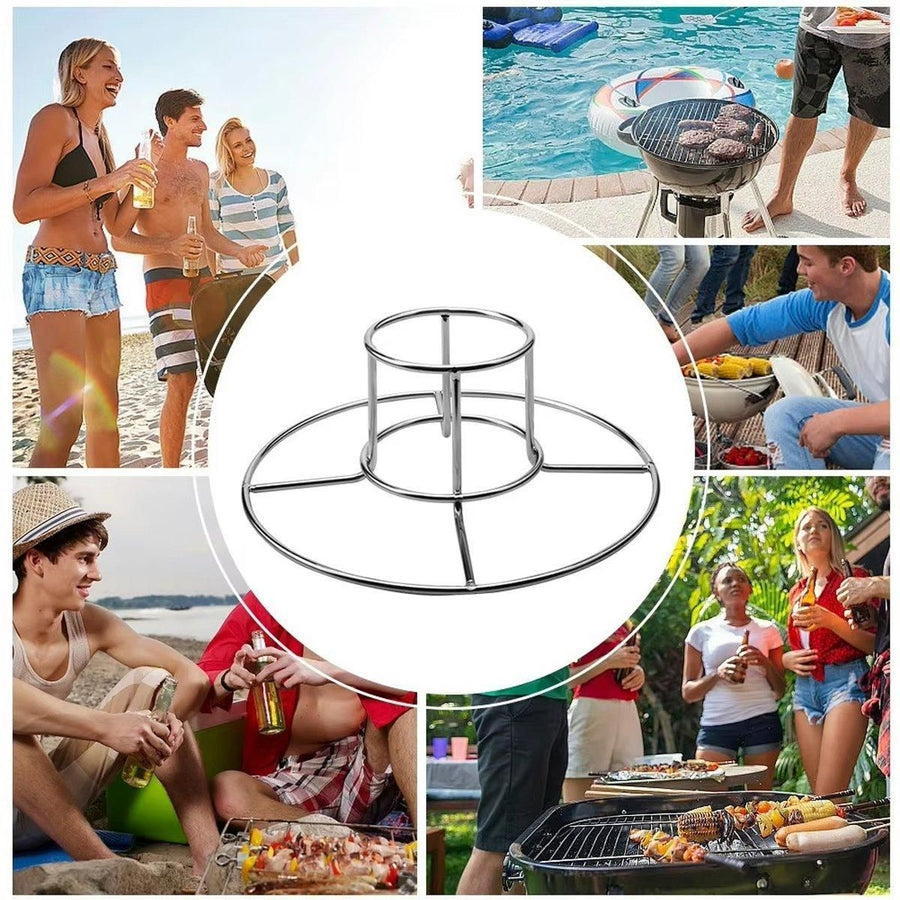 1-Piece Round Chicken Roasting Rack with Centre Can Holder