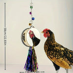 Chicken Mirror Toy Double Sided Drum Design Pet Poultry Pecking Toy for Hen Coop