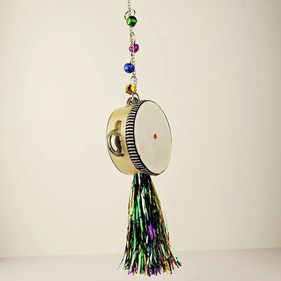 Chicken Mirror Toy Double Sided Drum Design Pet Poultry Pecking Toy for Hen Coop