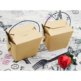30PCS Kraft Paper Noodle Boxes with Handle Disposable Takeaway Food Containers - 450ml - 45-Degree Angle