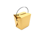30PCS Kraft Paper Noodle Boxes with Handle Disposable Takeaway Food Containers - 728ml - Side View