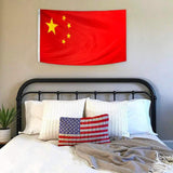 Large Chinese China Flag Heavy Duty Outdoor 90 X 150 cm - 3Ft X 5Ft - Top-Down View