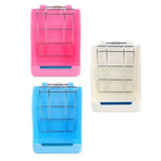 Pet Rabbit Hay Feeder Small Animal Hamster Pig Less Wast Hay Rack Corner Plastic - Beige