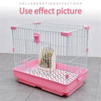 Pet Rabbit Hay Feeder Small Animal Hamster Pig Less Wast Hay Rack Corner Plastic - Beige