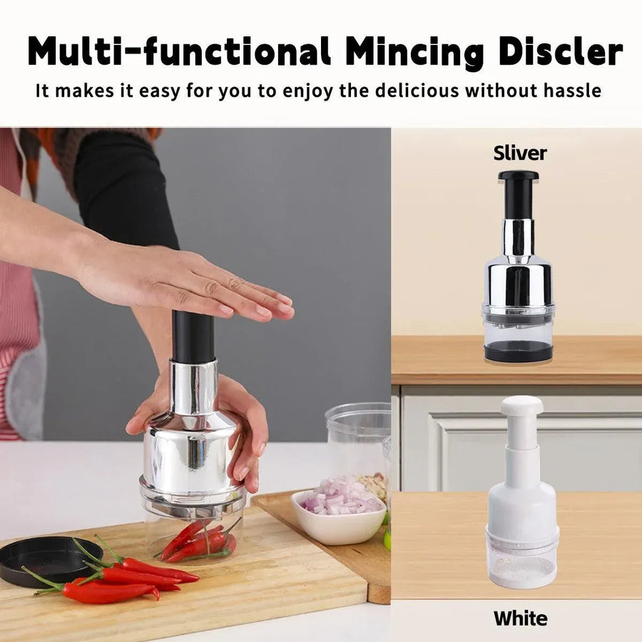 Stainless Steel Garlic Press Manual Crusher Pat Knife Kitchen Tool Garlic Use - White