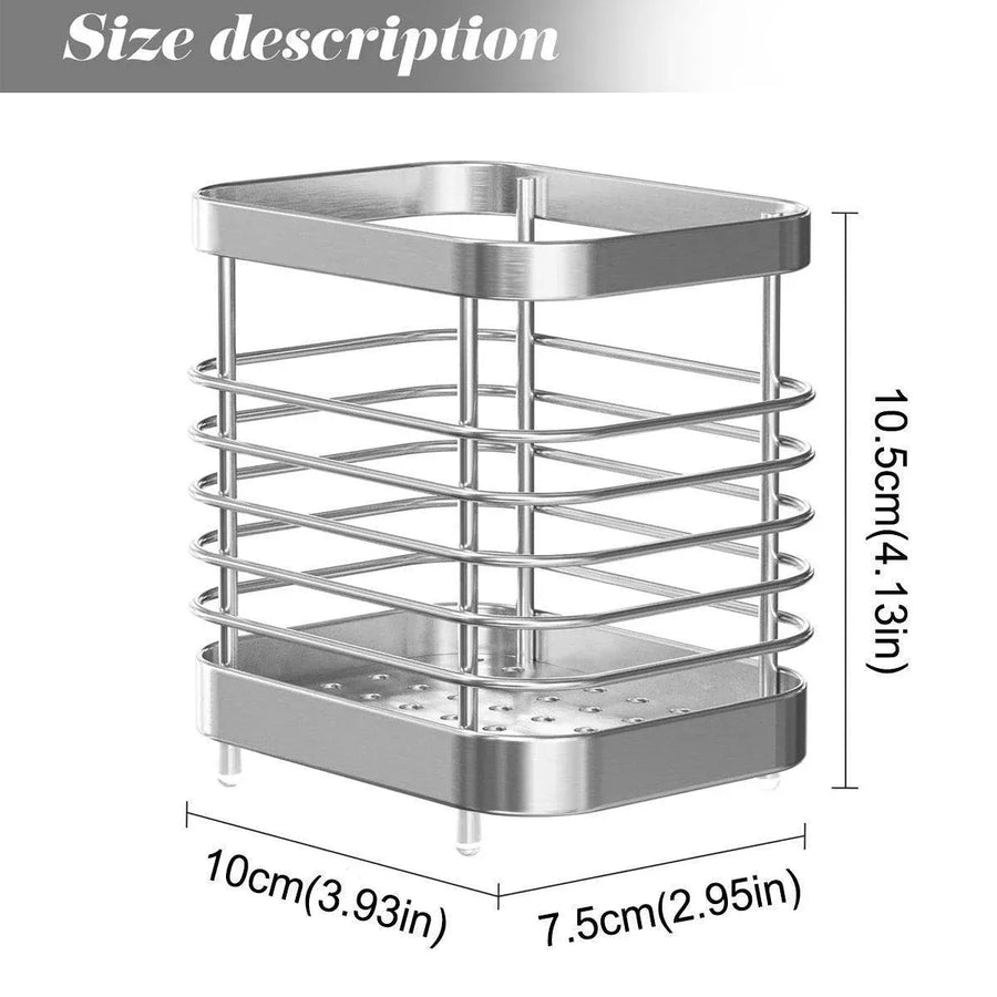 Stainless Steel Household Toothbrush Holder Draining Storage Shelf for Bathroom