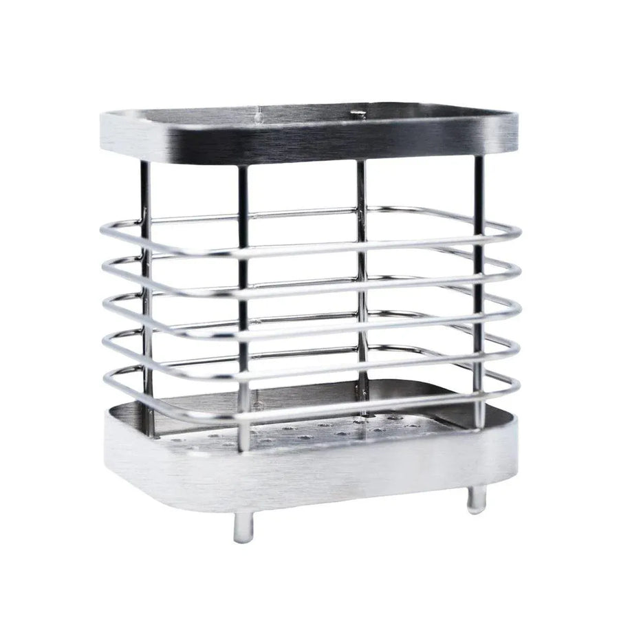 Stainless Steel Household Toothbrush Holder Draining Storage Shelf for Bathroom