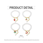 Faux Pearl Bracelet for Women Christmas Gift Adjustable Fashion Jewellery - Christmas tree
