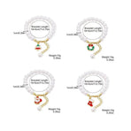 Faux Pearl Bracelet for Women Christmas Gift Adjustable Fashion Jewellery - Christmas tree