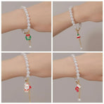 Faux Pearl Bracelet for Women Christmas Gift Adjustable Fashion Jewellery - Christmas tree