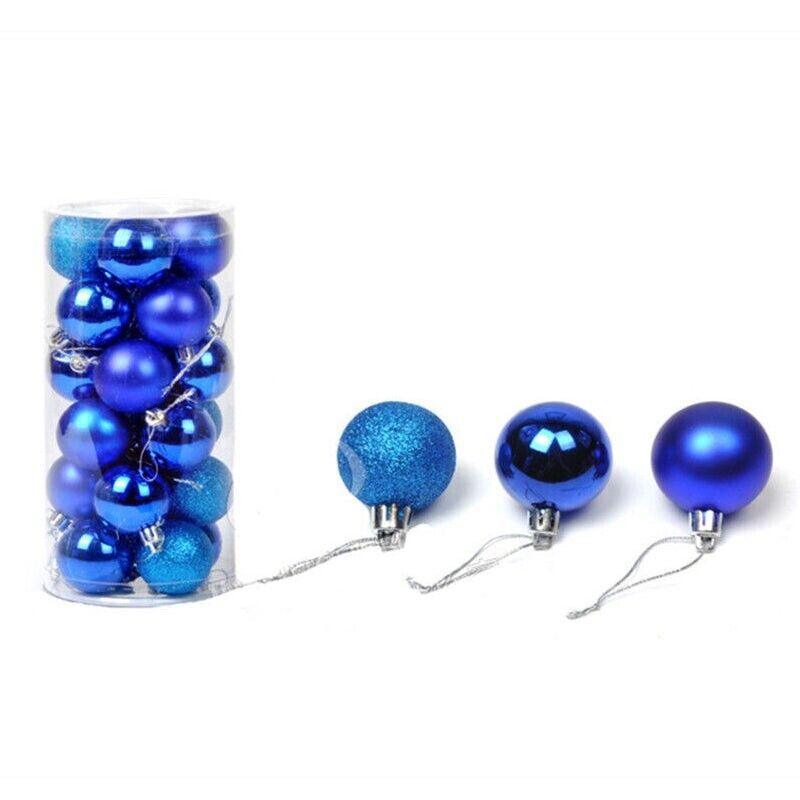 24Pcs/Pack Christmas Tree Xmas Balls Decorations Baubles Party Wedding Ornament - Dark Blue